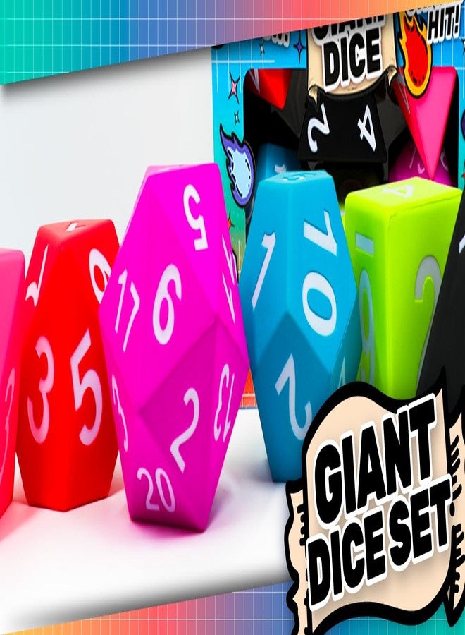 KESS Big Box Combo Set of Six Jumbo Foam Dice: One Each of D20, D12, D10, D8, D6, and D4 dice in Assorted Vibrant Colors - Image 4